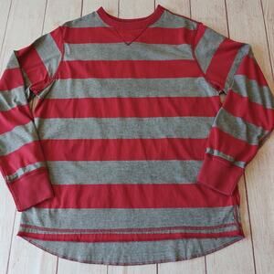 No Boundaries vintage fit organic blend striped crew neck top sz L
